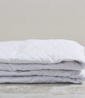 Quilted with Flap Pillow Protector - White