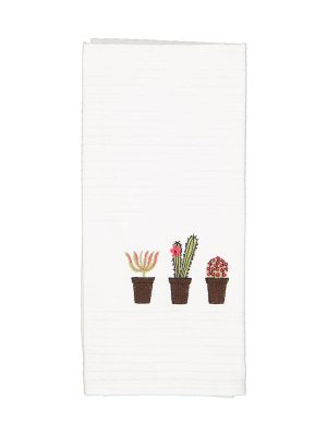 Beach Huts Tea Towel - White