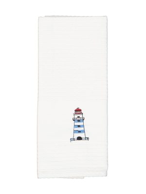 Lighthouse Tea Towel - White