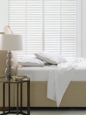 200 TC Cotton Percale  Fitted Sheet - White