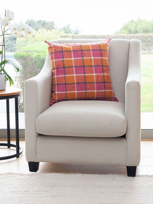 Checkmate Coral Blush Scatter Cushion