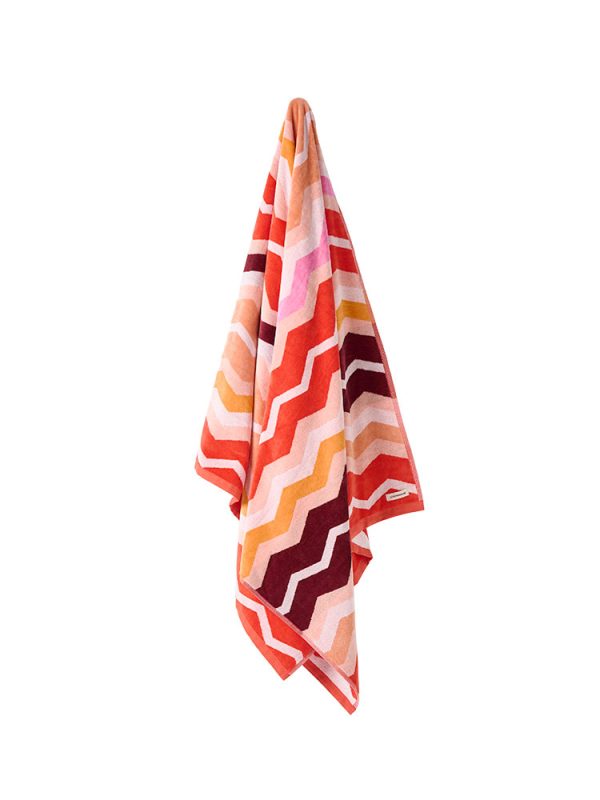 Chevron Coral Beach Towel