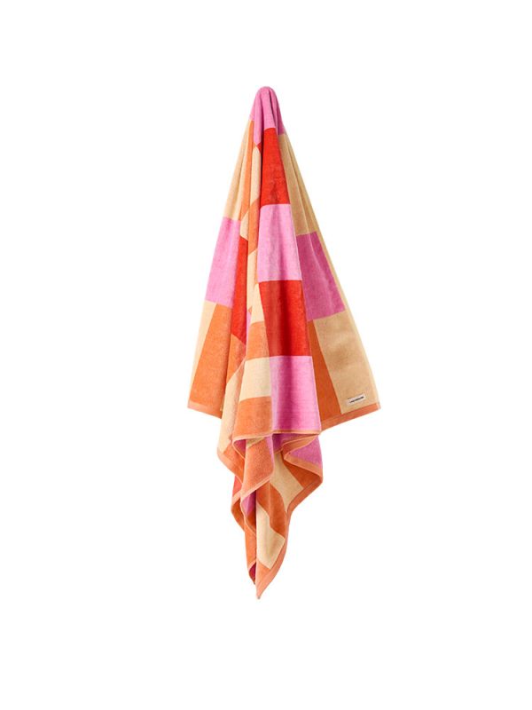 Square Pink Beach Towel