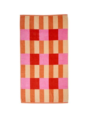 Square Pink Beach Towel