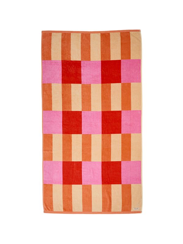 Square Pink Beach Towel
