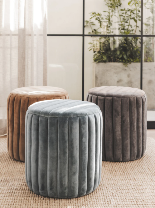 Velvet Ottoman