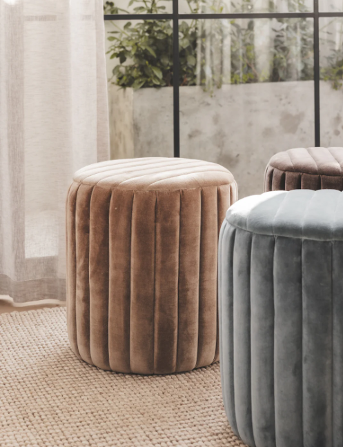 Velvet Ottoman