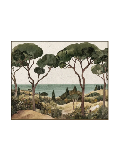 Aegean Pasture Sepia Green Wall Art