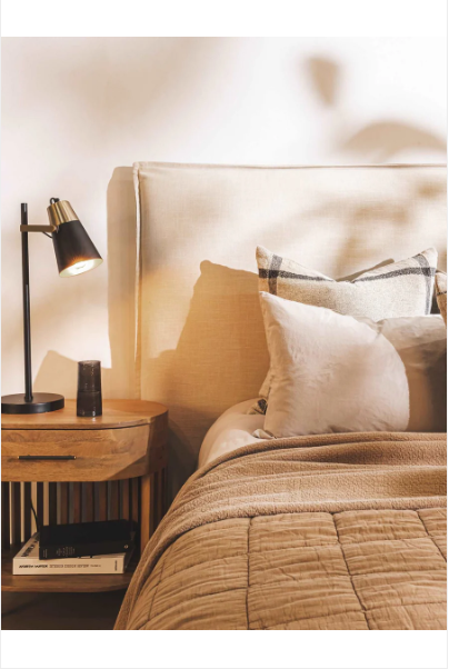 Aurora Saltpan Pumice Slipcover Headboard