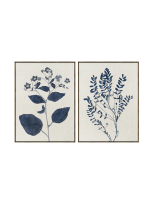 Blueprint Leaves Lino Set of 2