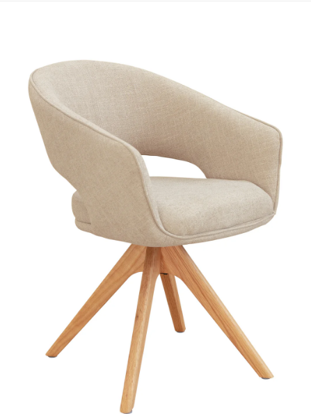 Emma Global Almond Swivel Dining Chair