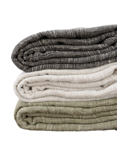 Fine Check Liquorice Throw