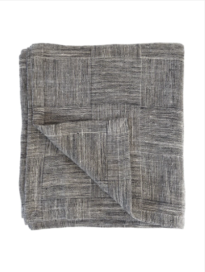 Fine Check Liquorice Throw