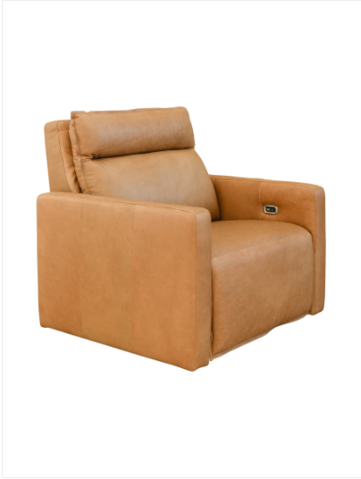 Ralph Tan Leather Incliner Chair