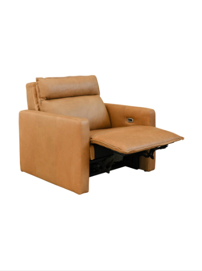 Ralph Tan Leather Incliner Chair