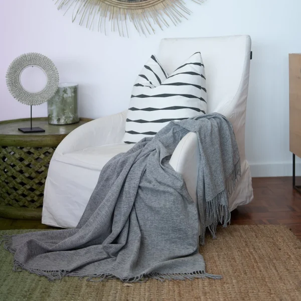 Chenille Plain Wild Dove Throw