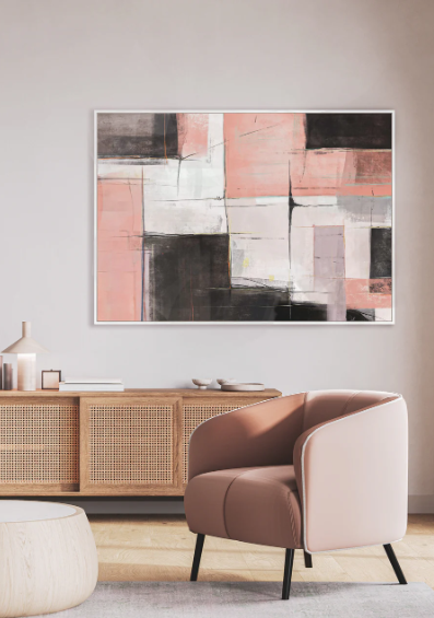 Abstract Window Pink Eclipse Wall Art