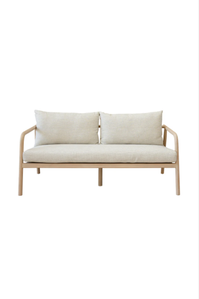 Anastasia Balnaerio Sandstone Teak Sofa 3 Seater