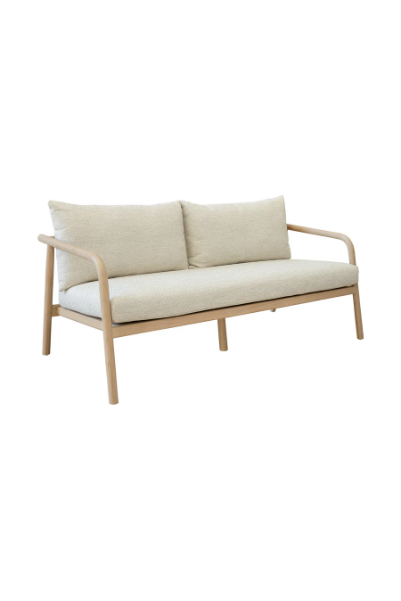 Anastasia Balnaerio Sandstone Teak Sofa 3 Seater