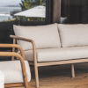 Anastasia Balnaerio Sandstone Teak Sofa 3 Seater