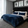 Belfiore Navy Plain Blanket