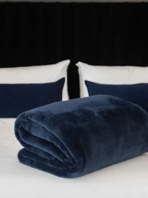 Belfiore Navy Plain Blanket