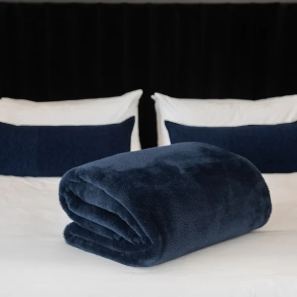 Belfiore Navy Plain Blanket