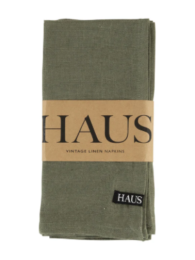 Vintage Linen Asparagus Napkin Set of 4