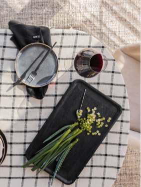 Vintage Linen Noir Napkin Set of 4