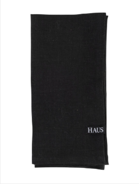 Vintage Linen Noir Napkin Set of 4