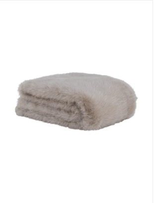 Camel Cream Fur Throw