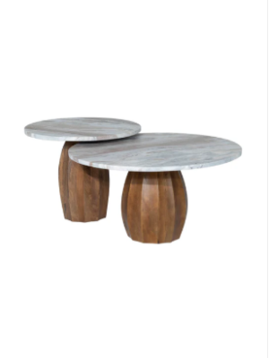 Cocomo Marble CT Cocomo Sunkissed Marble Coffee Table Set