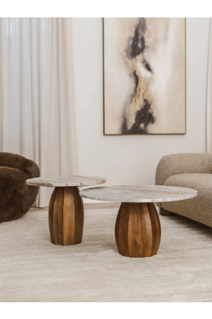 Cocomo Sunkissed Marble Coffee Table Set