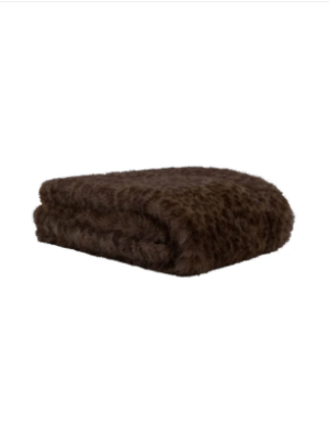 Leopard Mocha Fur Throw