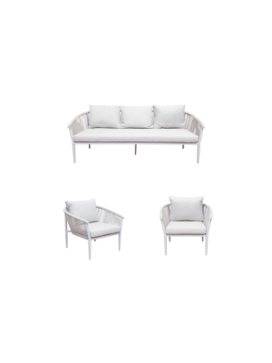 Cruz Outdoor Cruz Crete Oyster Sofa Set