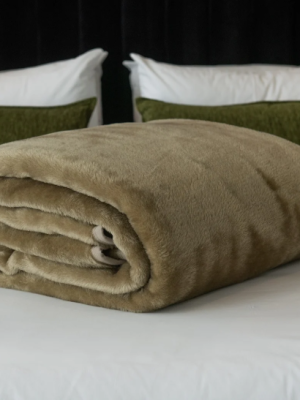 Belfiore Khaki Plain Blanket