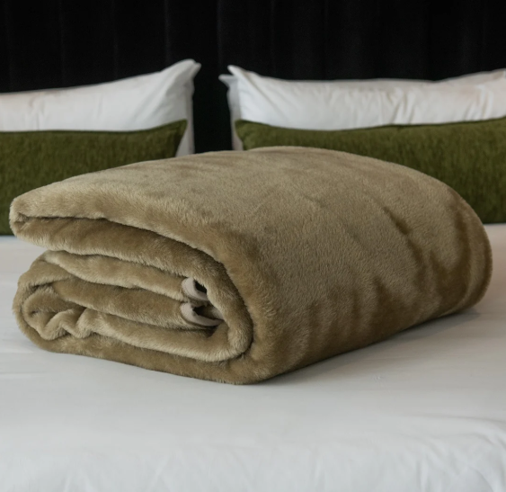 Belfiore Khaki Plain Blanket