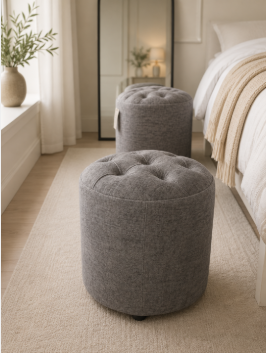 Button Marble Ottoman