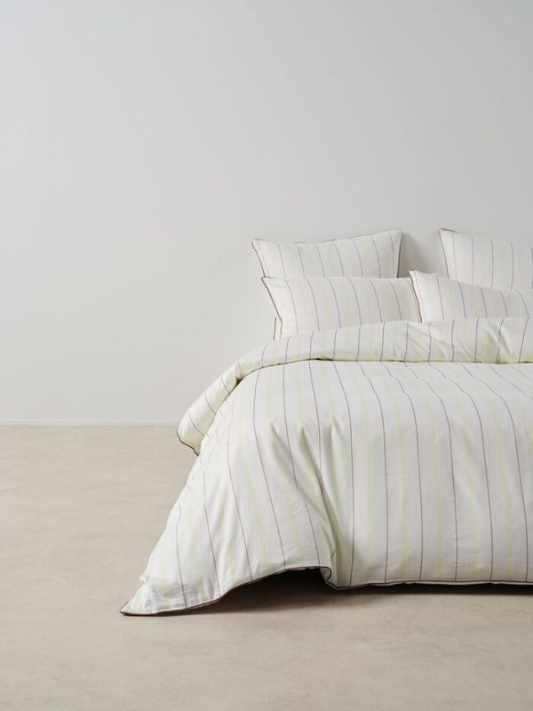 Monday Stripe White Duvet Set