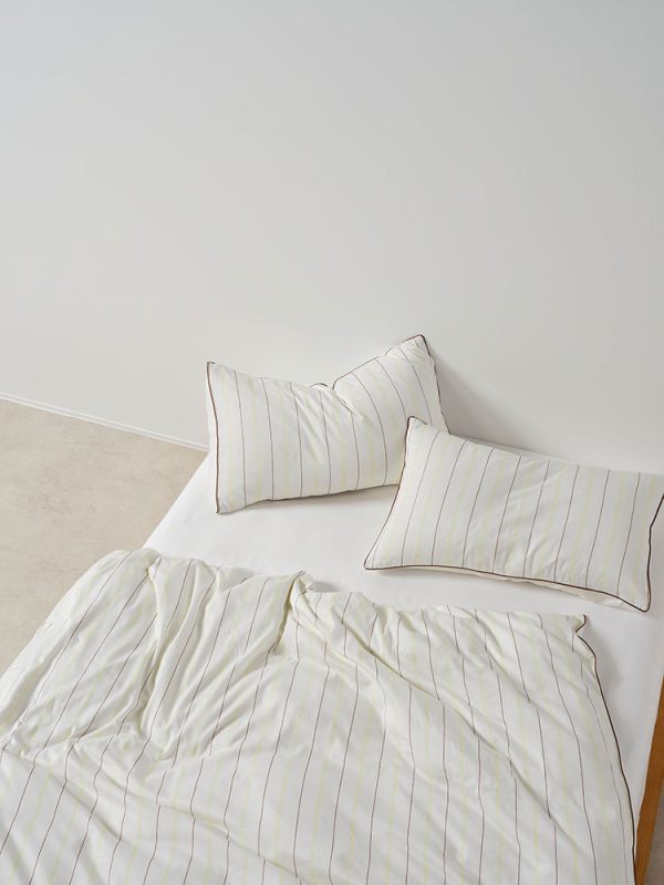 Monday Stripe White Duvet Set