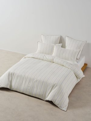 lh-monday-stripe-white-qcs-h1 Monday Stripe White Duvet Set