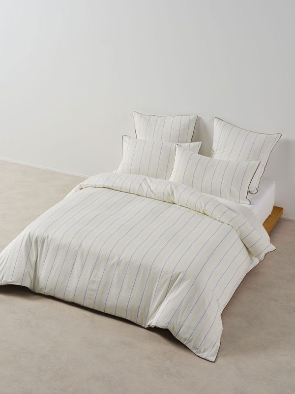 Monday Stripe White Duvet Set